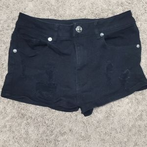 Black H&M Denim Shorts Distressed